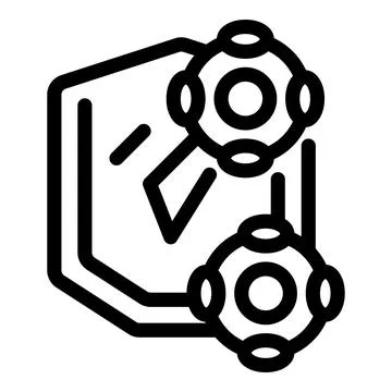 Immune system attacking virus with antibodies, immune defense icon 스톡 일러스트