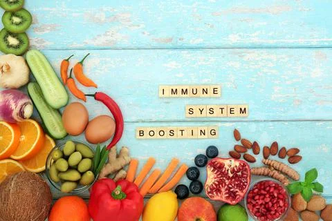 Immune System Boosting Vegetarian Health Food Stock Photos