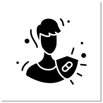 Immune system glyph icon Stock Illustration