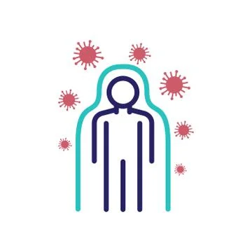Immune system line icon, vector illustration Stock Illustration