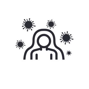 Immune system line icon, vector illustration Stock Illustration