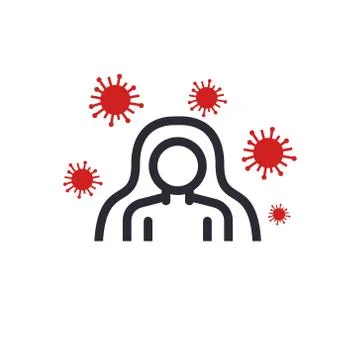 Immune system line icon, vector illustration Stock Illustration