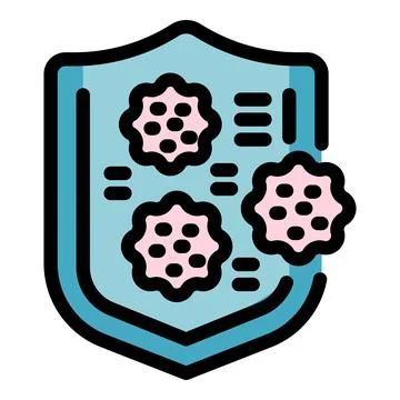 Immune system protecting from bacteria and viruses icon 스톡 일러스트