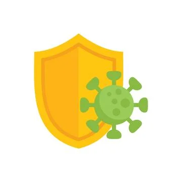 Immune system protecting from virus with shield 스톡 일러스트