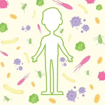 The immune system of protection. bacteria, viruses, infection of the child. V Stock Illustration