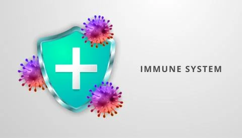 Immune System Shield Concept. Corona Virus 2020 virus disease. Covid-19 outbr Stock Illustration