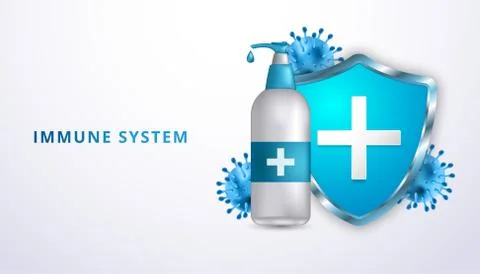 Immune System Shield Concept. Corona Virus 2020 virus disease. Covid-19 outbr Stock Illustration