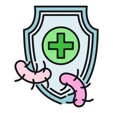 Immune system shield protecting against virus and bacteria Stock Illustration