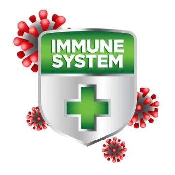 Immune system shield Protecting From Virus Stock Illustration