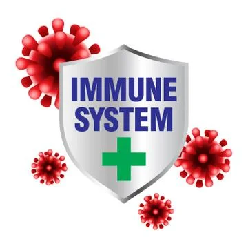 Immune system shield Protecting From Virus Stock Illustration