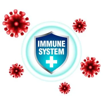 Immune system shield Protecting From Virus Stock Illustration