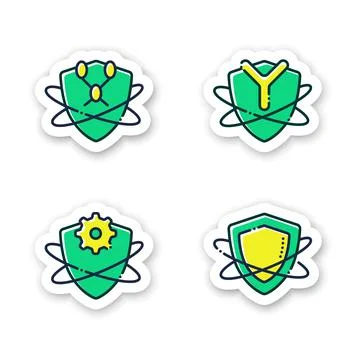 Immune system stickers Stock Illustration