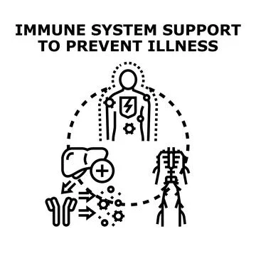 Immune system support preventing illness concept Illustrazione stock
