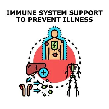 Immune system support preventing illness concept Stock Illustration