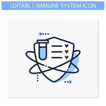 Immune system testing line icon Stock Illustration