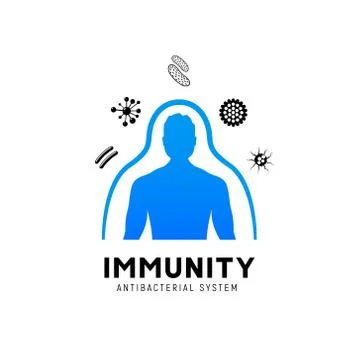 Immune system vector icon logo. Health bacteria virus protection. Medical Stock Illustration