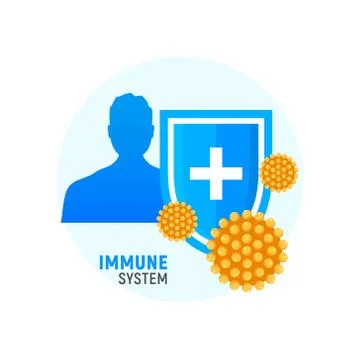 Immune system vector icon logo. Health bacteria virus protection. Medical Stock Illustration