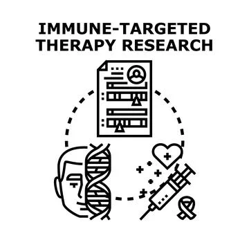 Immune targeted therapy research with genetic data Stock Illustration