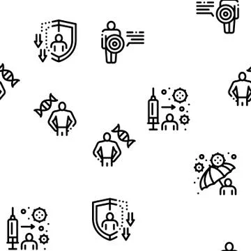 Immunity Human Seamless Pattern Vector 스톡 일러스트