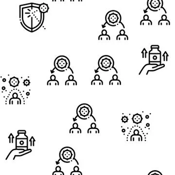Immunity Human Seamless Pattern Vector 스톡 일러스트