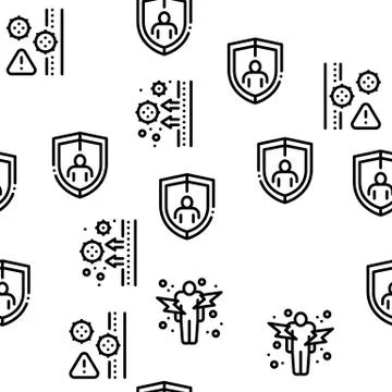 Immunity Human Seamless Pattern Vector 스톡 일러스트