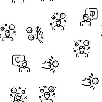 Immunity Human Seamless Pattern Vector 스톡 일러스트