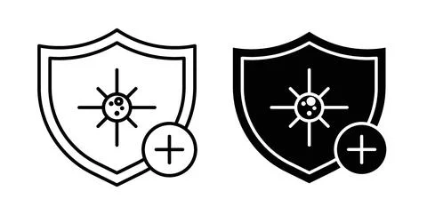 Immunity icon in black and white. vector icon pack for websites Stock Illustration