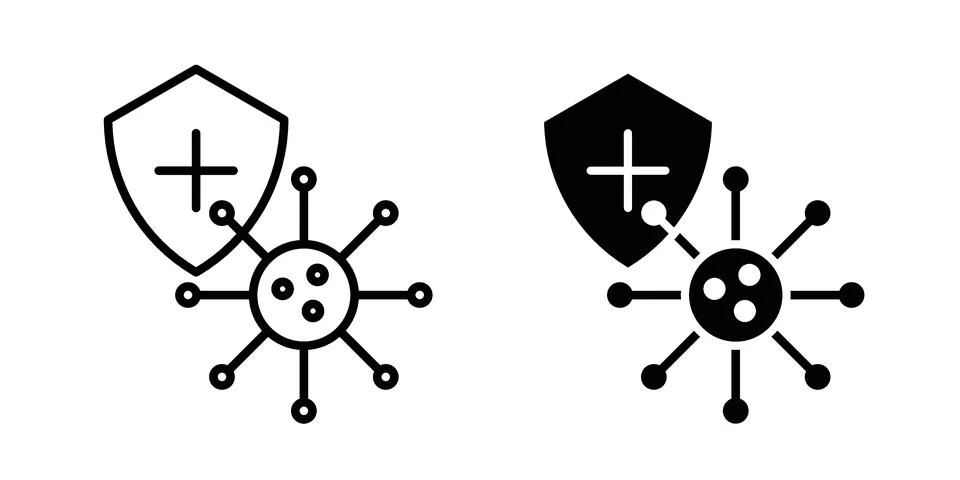 Immunity icon black vector isolated on white Stock Illustration