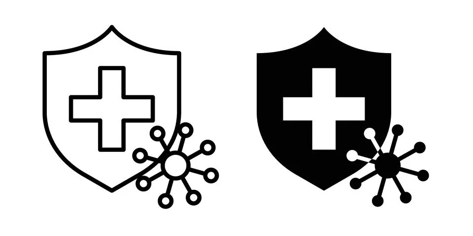 Immunity icon concept logo design collection Stock Illustration
