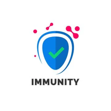 Immunity logo template for vector immune medicine Stock Illustration