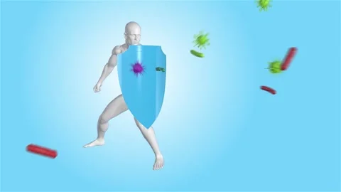 Immunity Man defending himself with a shield Stock Footage 252028313