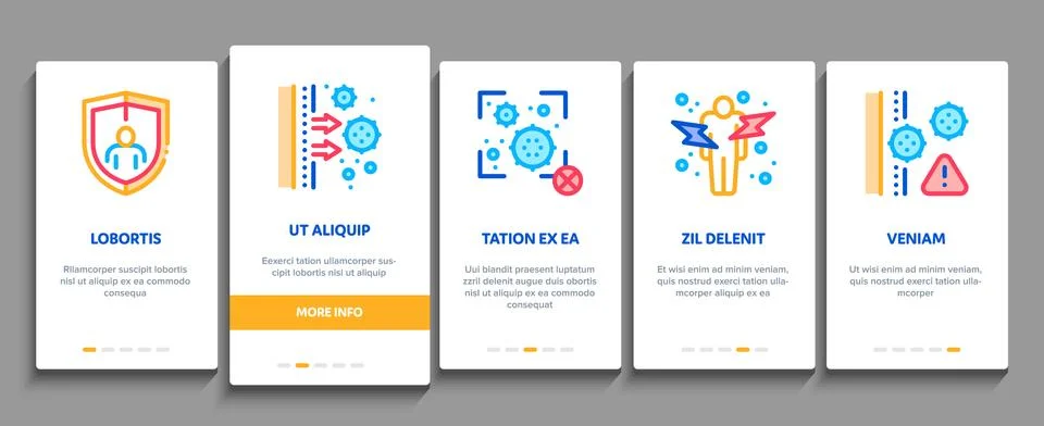 Immunity Onboarding Elements Icons Set Vector 스톡 일러스트