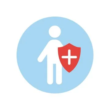 Immunity system icon. Human immune concept. Medical examination. Virus protec Stock Illustration