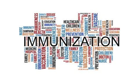 Immunization awareness month Word cloud. Stock Illustration