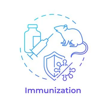 Immunization blue gradient concept icon Stock Illustration