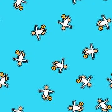 Immunization child care nurse vector seamless pattern Stock Illustration