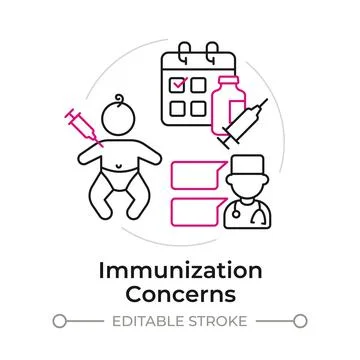 Immunization concerns duotone line art concept icon Stockillustratie