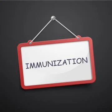 Immunization hanging sign Stock Illustration