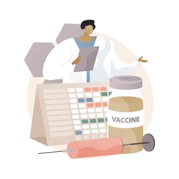 Immunization schedule abstract concept vector illustration. Stock Illustration