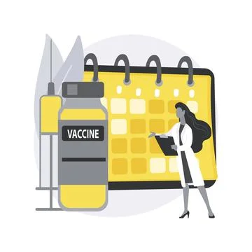 Immunization schedule abstract concept vector illustration. Stock Illustration