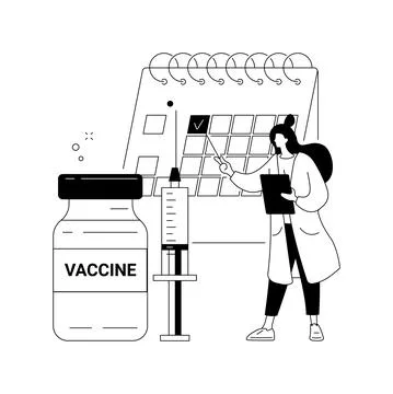 Immunization schedule abstract concept vector illustration. Stock Illustration