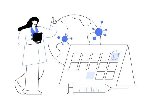 Immunization schedule abstract concept vector illustration. Stock Illustration