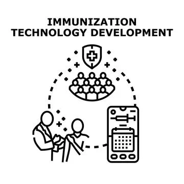 Immunization technology development process and health protection Stock Illustration