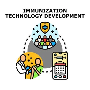 Immunization technology development process and health protection Stock Illustration