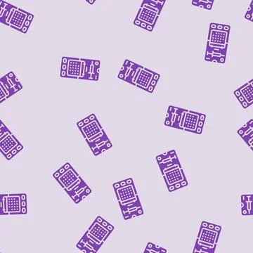Immunization tracker healthcare innovation glyph seamless pattern イラスト素材