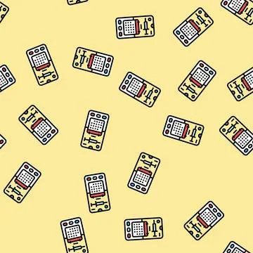Immunization tracker healthcare innovation vector seamless pattern Stock Illustration