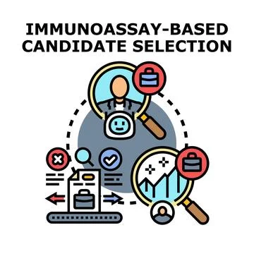 Immunoassay based candidate selection process vector concept Stockillustratie