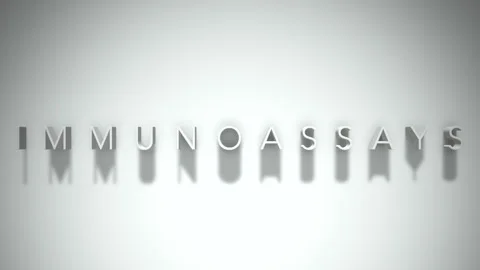 Immunoassays 3D title animation with shadows on a white background Stock Footage 297817985