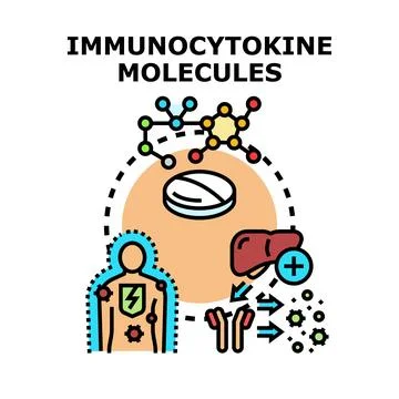 Immunocytokine molecules targeting immune system treatment concept Illustrazione stock