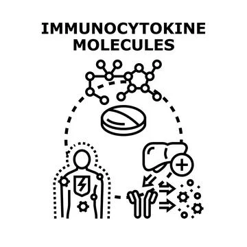 Immunocytokine molecules targeting immune system treatment concept Illustrazione stock